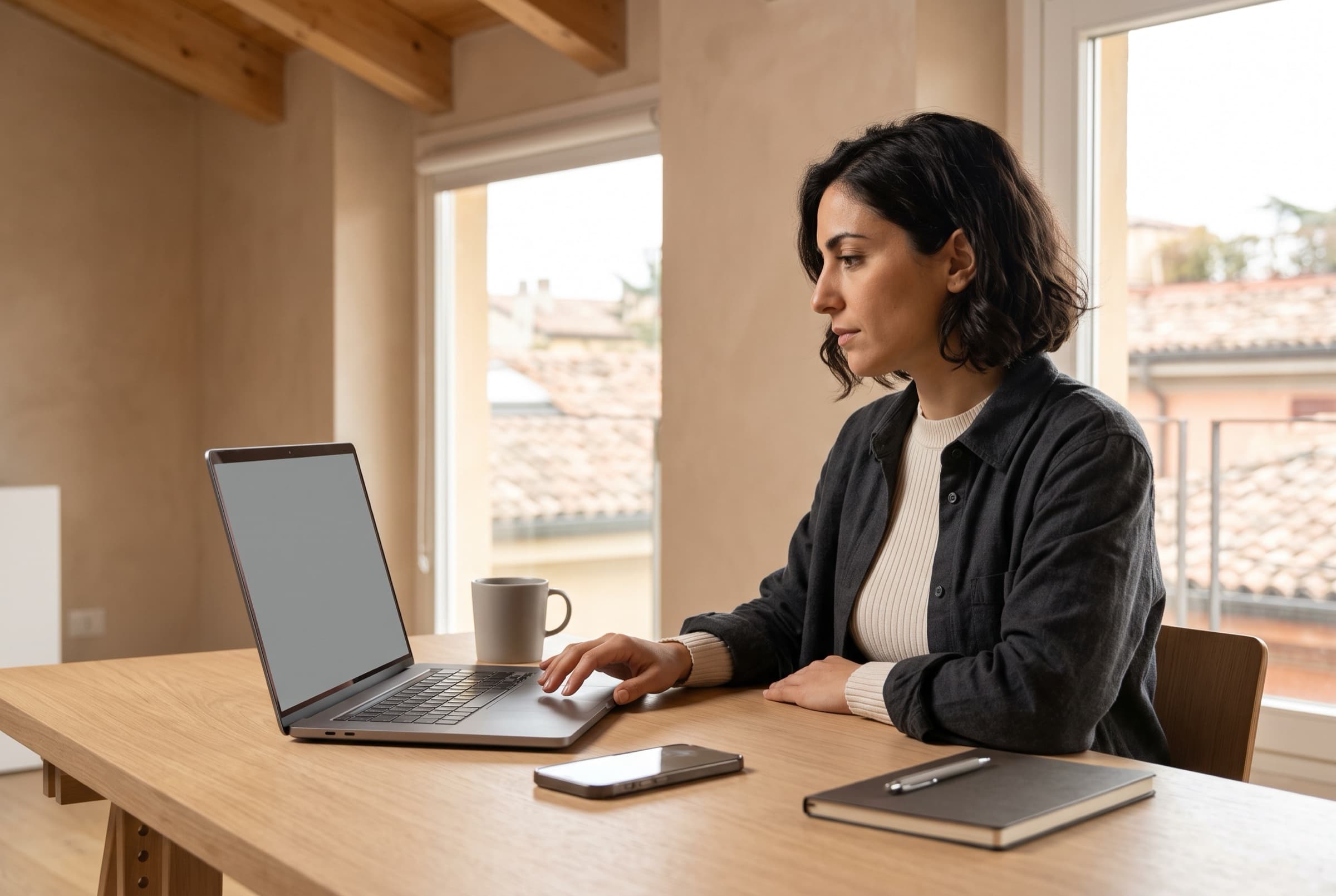 Un Host fotografa il laptop per documentare la corretta applicazione dello sticker